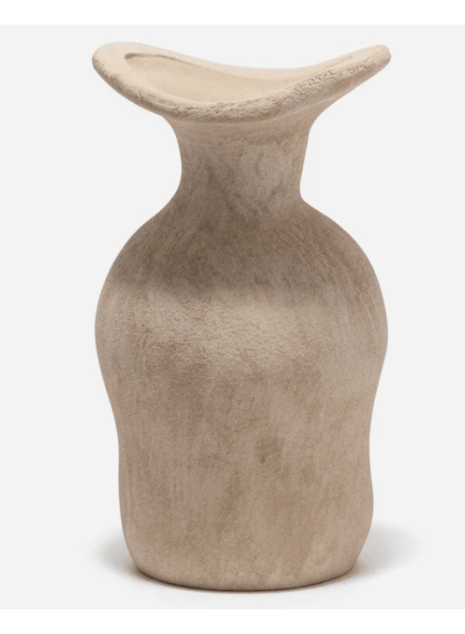 AKDC Luhpar Modern Ceramic Bottle Decorative Vase – Beige Elegant Finish Contemporary Home Décor, 16 × 10 cm - Image 1